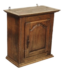 French weathered oak hanging wall cabinet