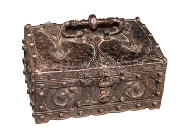 French cast iron strong box with key