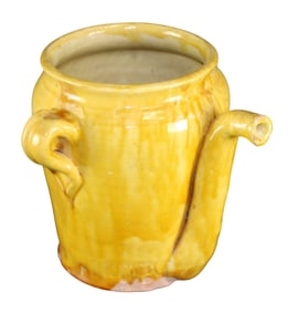 French St Jean de Fos glazed terra cotta pitcher