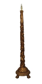 Italian carved gilt wood floor lamp with acanthus scrolls
