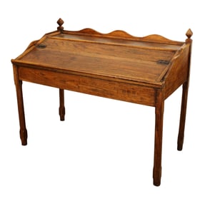 French Provincial slant front desk in oak