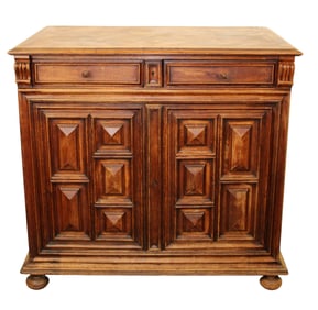 French raised panel buffet bas with parquet top