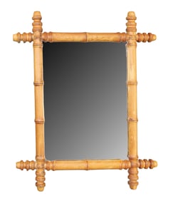 French faux bamboo framed mirror