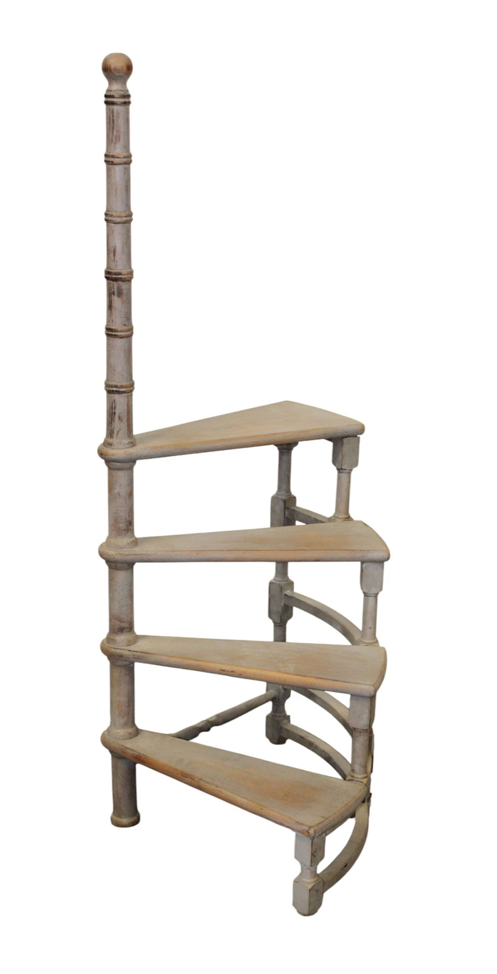 Italian side table in the form of curved steps in painted faux bamboo (1 of 7)