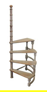 Italian side table in the form of curved steps in painted faux bamboo: Italian side table in the form of curved steps in painted faux bamboo. Late 20th century. 48 1/2"h x 18 1/2"w x 18 1/2"d