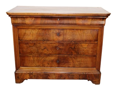 French Louis Philippe commode in burl walnut