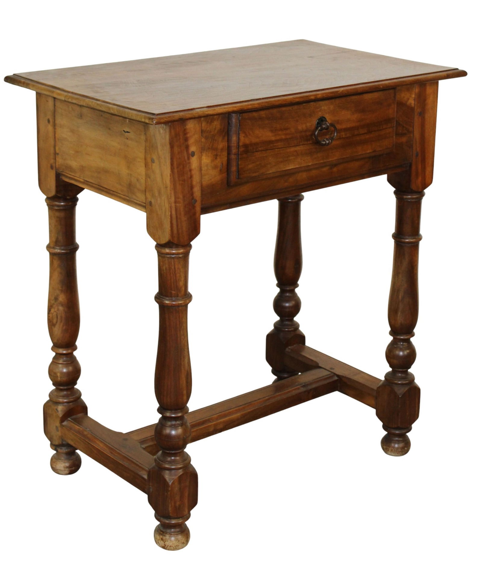 French side table in walnut with drawer: French side table in walnut with drawer. 27 1/2"h x 26"w x 16 1/4"d