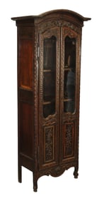 French Provincial dome top 2 door bookcase
