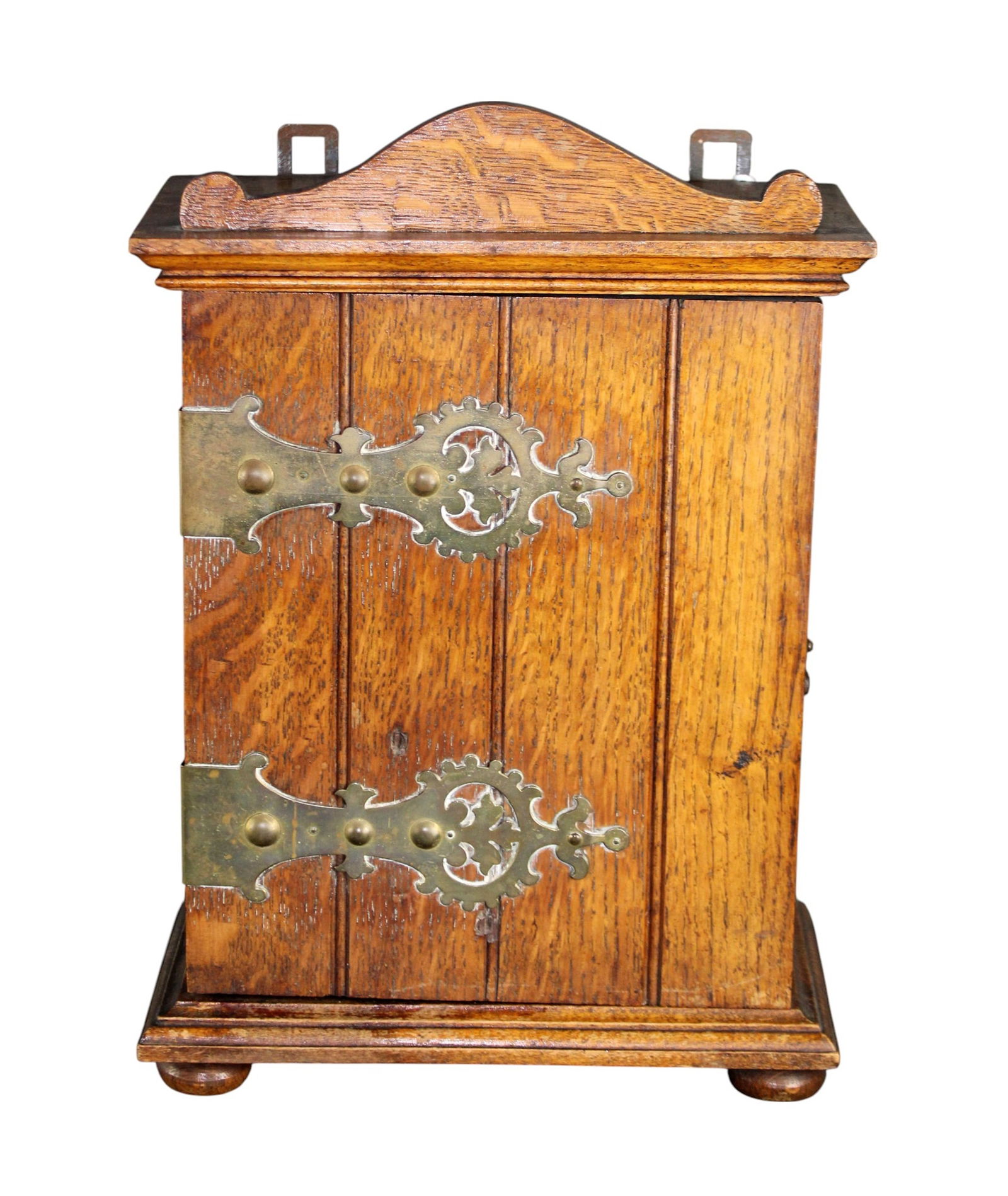 French miniature oak cabinet with brass hinges (1 of 5)