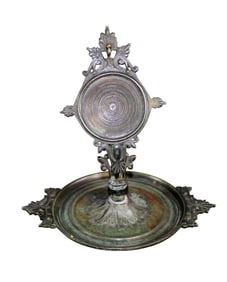 French bronze desktop pocket watch holder