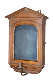 French miniature wall cabinet with candle sconce