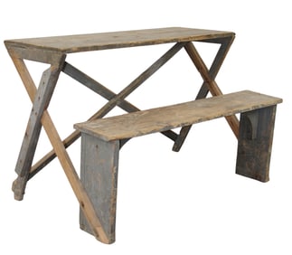 French rustic potters bench