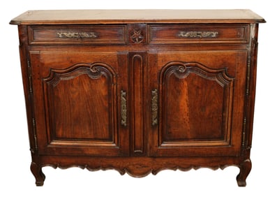 French Provincial oak 2 door buffet bas