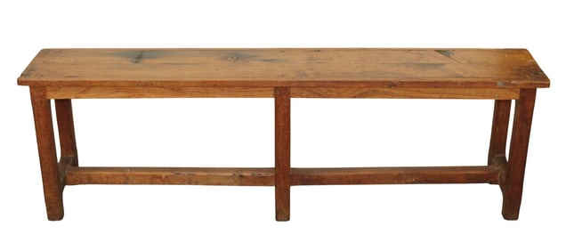 French rustic backless bench in pine