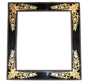 French reverse painted glass frame