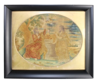 Antique English framed embroidery