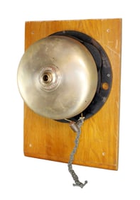 Bronze factory bell by The Holtzer Cabot Electric Co