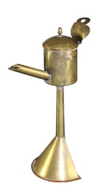 Antique American brass whale oil lantern