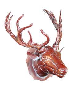 Copper clad elk head mount