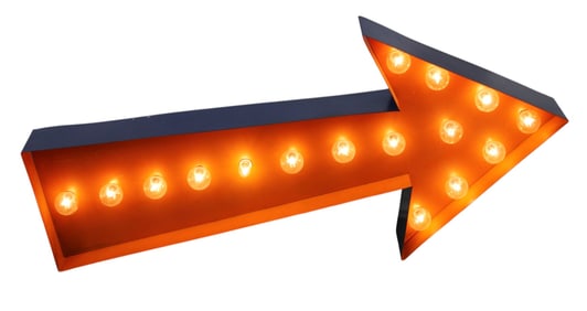 Lighted arrow motel sign
