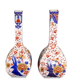 Pair of Royal Crown Derby tapered neck vases
