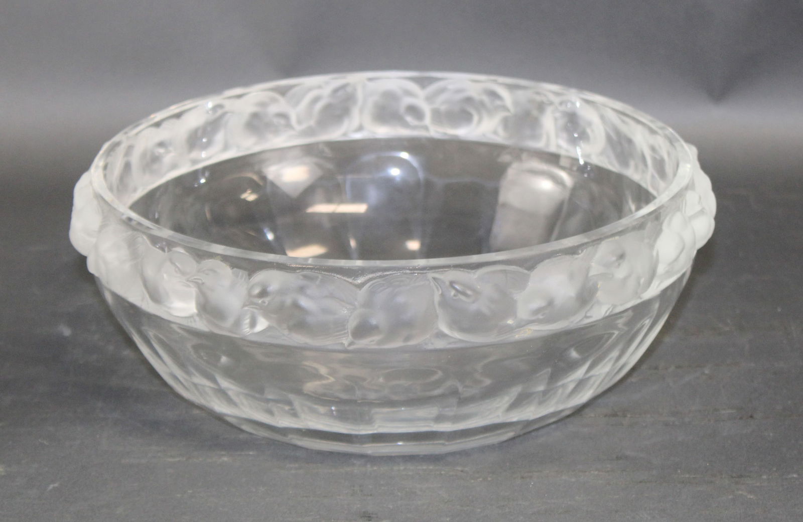 Lalique France Crystal Mesanges bowl with birds (1 of 6)