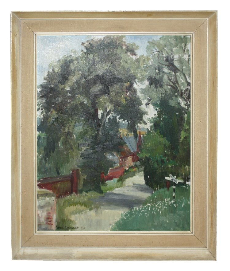 Oil on board signed l/ Vera Spencer 65: 20 1/8"h x 16 1/8"w
