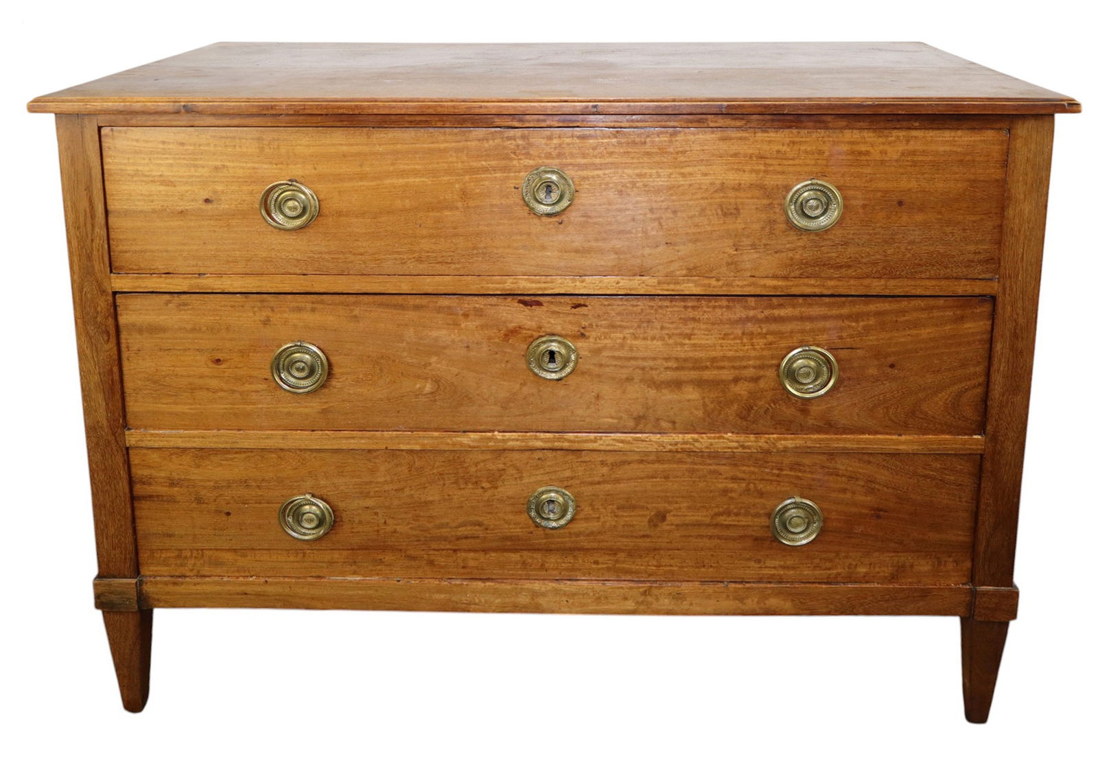 French Louis XVI style 3 drawer commode in walnut (1 of 9)