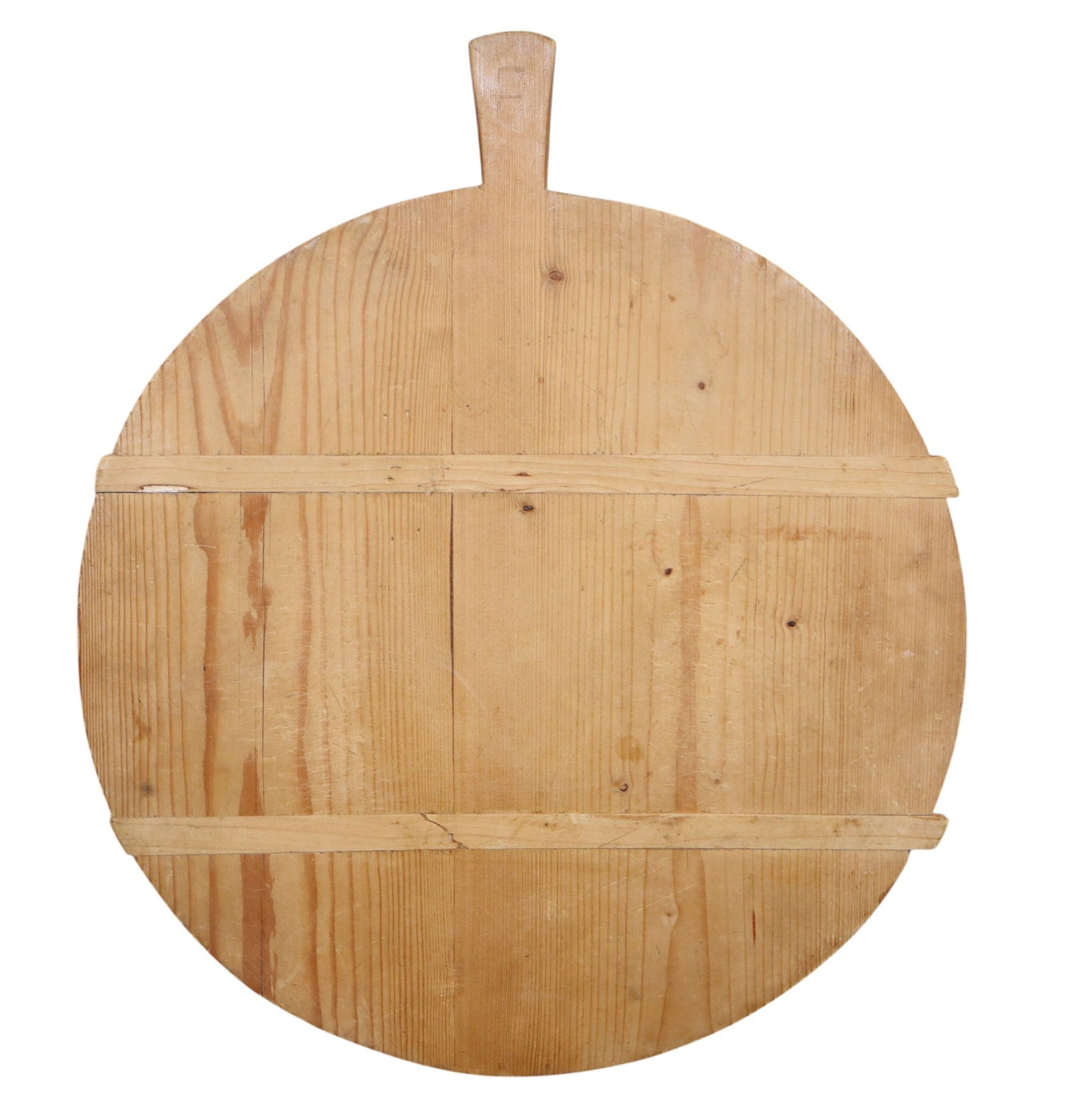 Large round French pine bread board with handle (1 of 5)