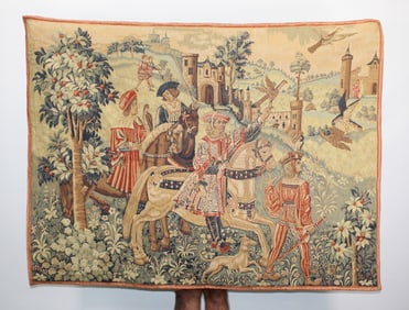 French machine woven tapestry "Depart de Chasse"