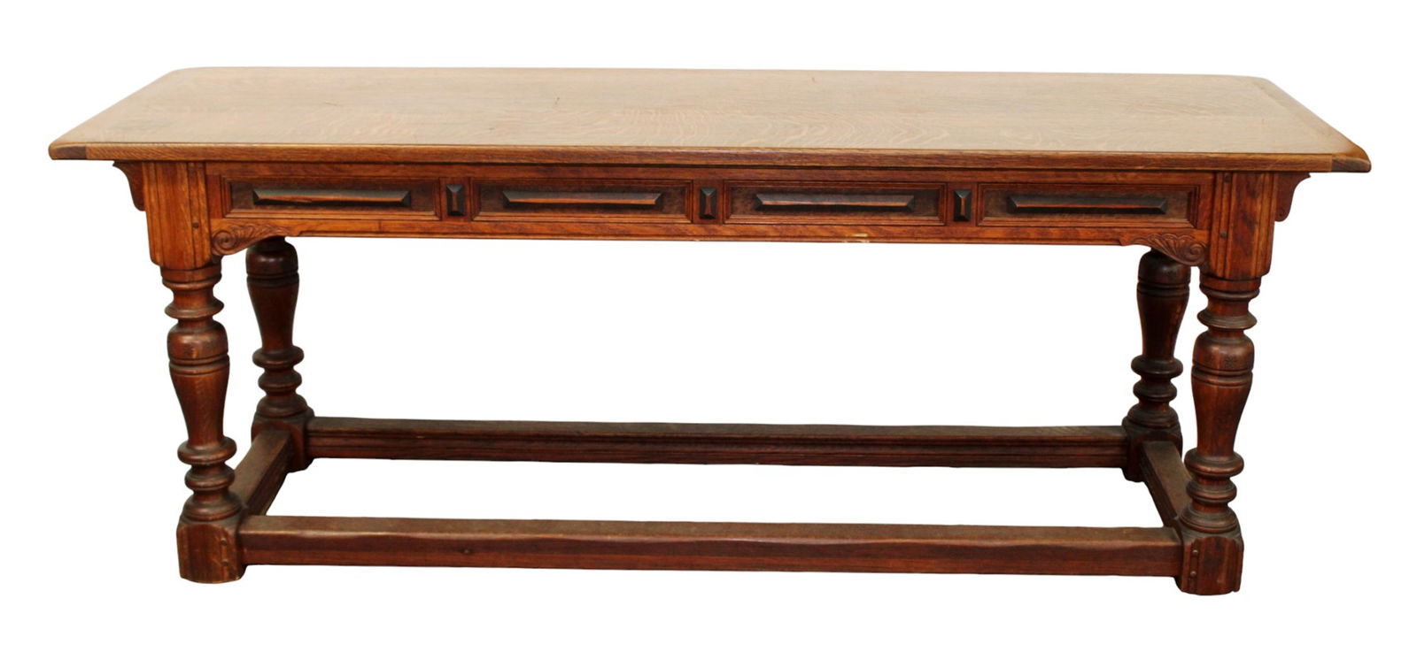 English Jacobean oak console table on turned legs (1 of 11)