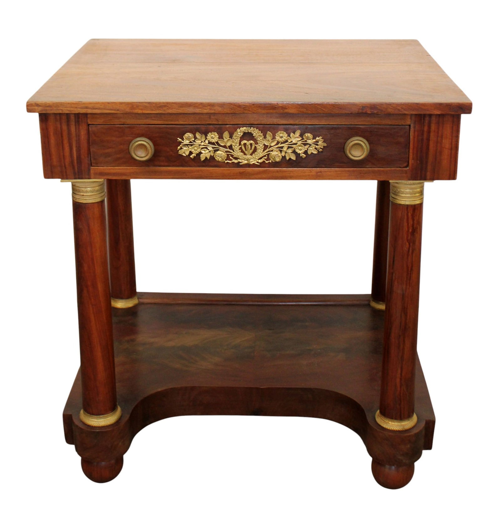 Petite French Empire tiered table with drawer (1 of 11)