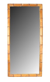 French faux bamboo framed mirror