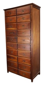 English 20 drawer notary cabinet