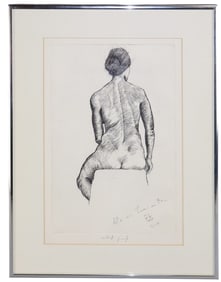 Pietro Cicognani pen and ink figural nude study