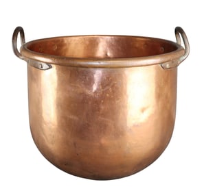 Large French copper candy vat