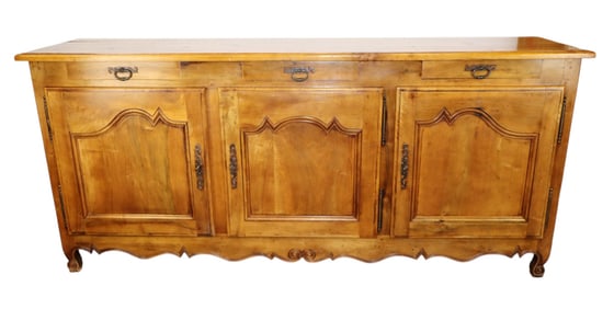 French Louis XV style 3 door sideboard in walnut