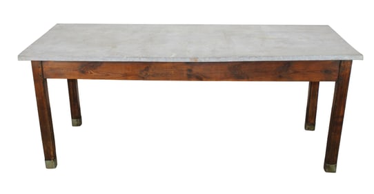 French florist table with zinc top