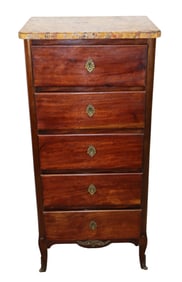 French Louis XV 5 drawer lingerie chest