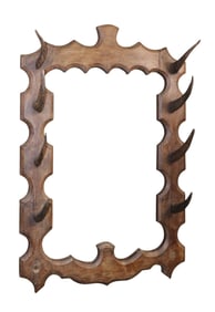 French oak wall mount rack with antlers