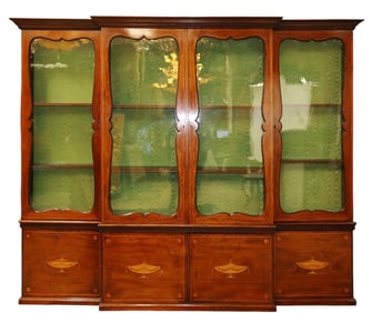 English Regency 4 door breakfront bookcase