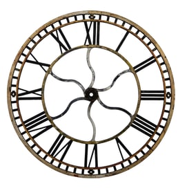 Large scale French cast iron tower clock face