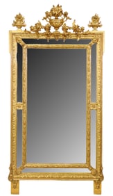 French Napoleon III gold leaf parclose mirror
