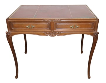 French Regency ladies writing desk with tooled leather top