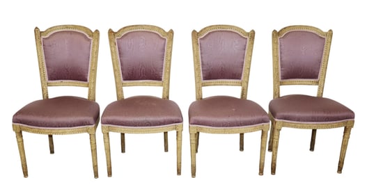 Set of 4 French Louis XVI style side chairs