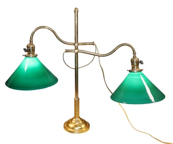 American brass double goose neck lamp