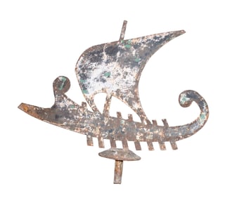 Dutch cast iron sign with ship