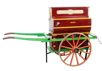 Miniature Faventia Barcelona Herdy Gurty band organ on wagon