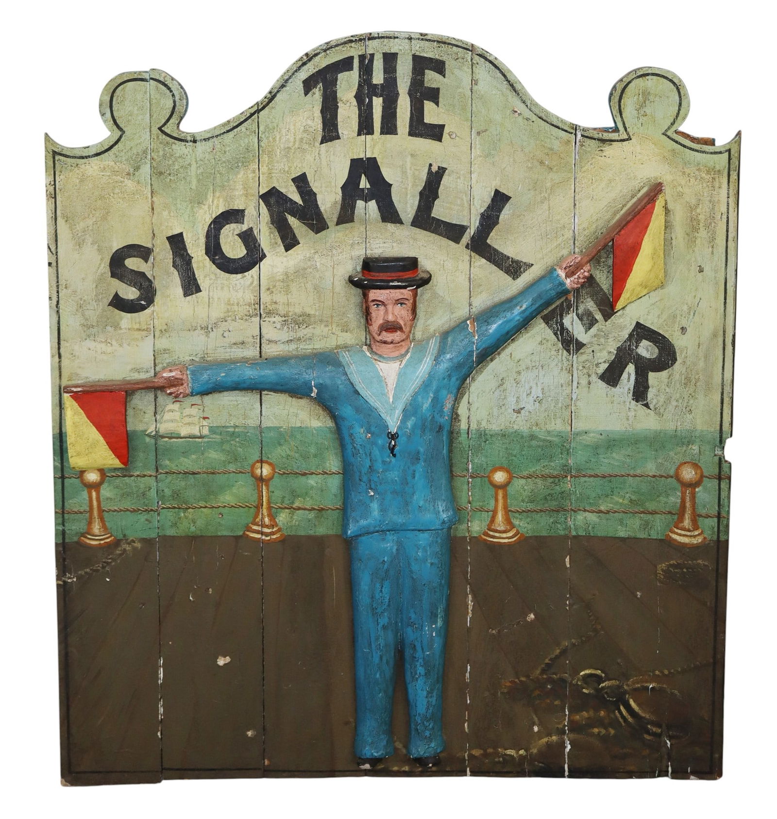 "The Signaller" English painted wooden pub sign (1 of 6)