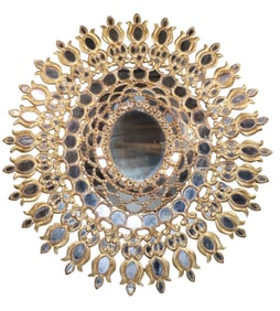 Spanish Colonial style gilt wood sunburst mirror